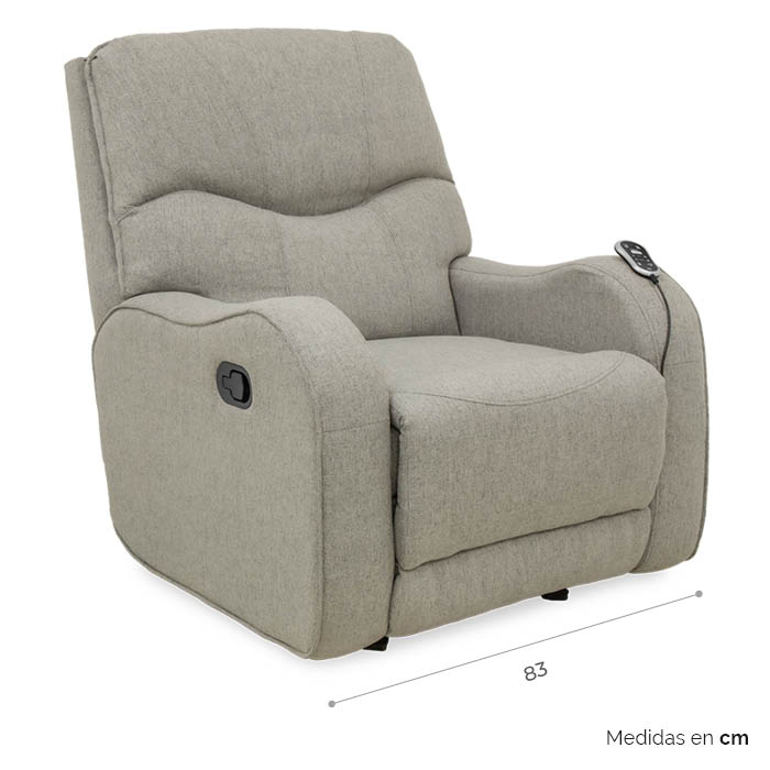 Sillon Reclinable Tela Gris Claro Nash Ii | Reclinables | salas